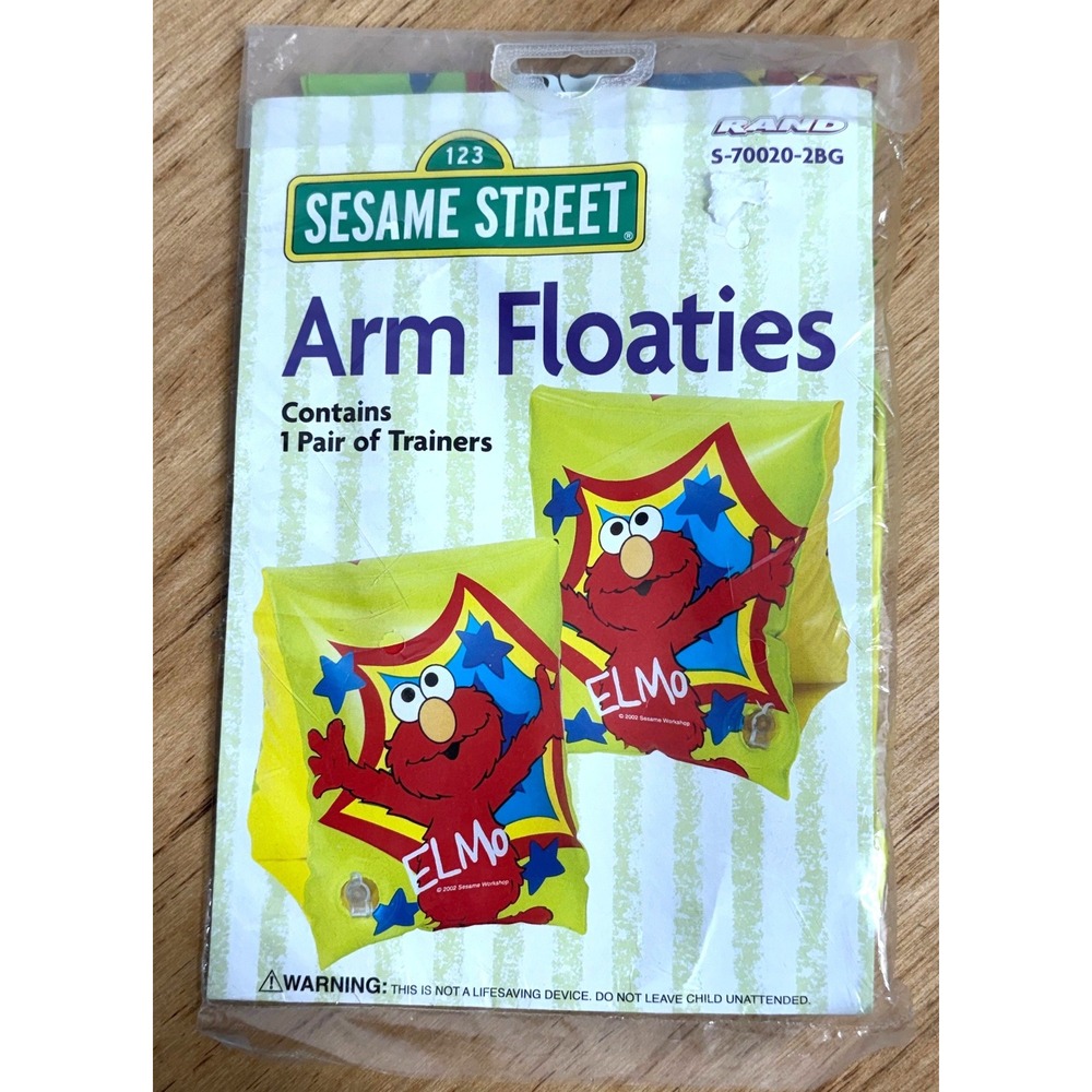 Vintage 2004 Sesame Street Elmo Arm Floaties Inflatable Swim Trainers